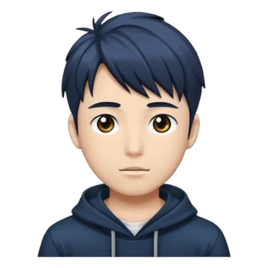 A dark anime-style illustration of a young man sticker