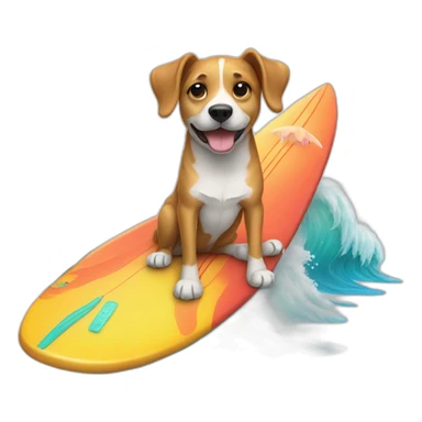 Dog with a surfboard sticker