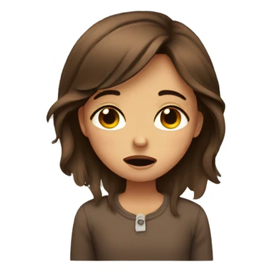 Crying brown haired girl sticker