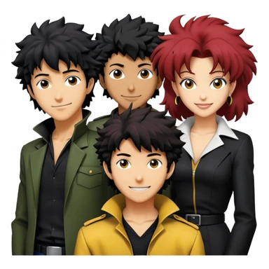 cowboy beebop crew smiling sticker