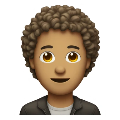Man with curly hair covering eyes sticker