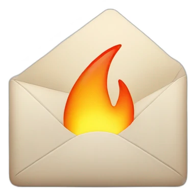 Iphone mail with the notification flaming sticker