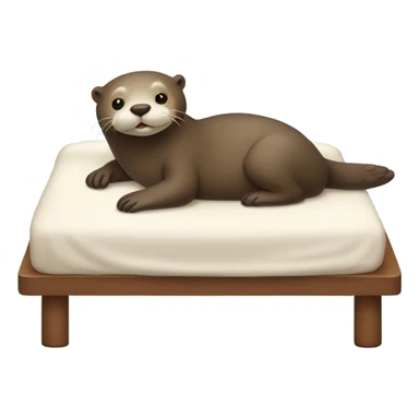 Otter laying in bed sticker