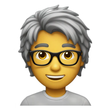 un niño con gafas grises con el  pelo negro sticker