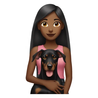 Black girl with doberman  sticker