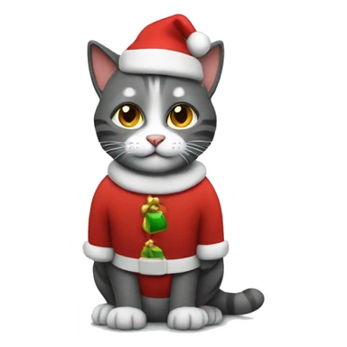 cat in a santa claus costume sticker