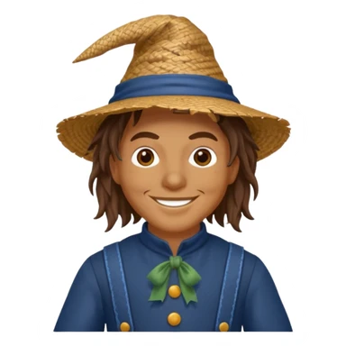 Scarecrow from the Wizard of Oz with dark blue outfit sticker