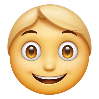 A minimal emoji-style character with a mischievous smile, glowing sparkling eyes, playful expression, clean vector style, soft gradients, simple shapes, transparent background sticker