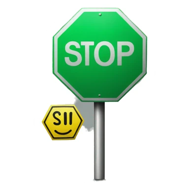 Green stop sign sticker