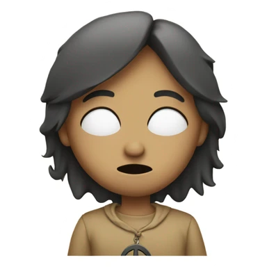 Sad with a peace sign sticker