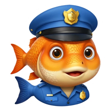 ORENGE COLOR FİSH WİTH POLİCE HAT sticker