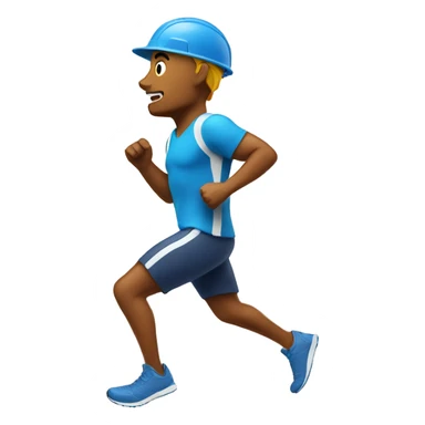 man running with sport clothes and hard hat sticker