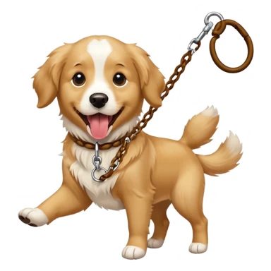 dog, double leash sticker