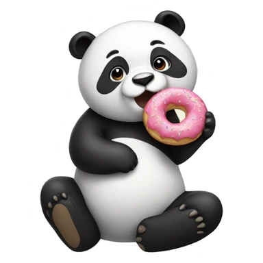Panda with a donut shaped head  sticker