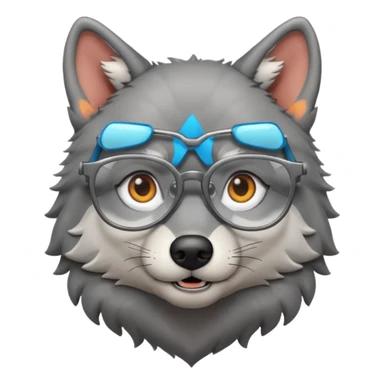Lupo con occhiali  sticker