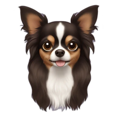 Long hair dark brown and black Chihuahua sticker