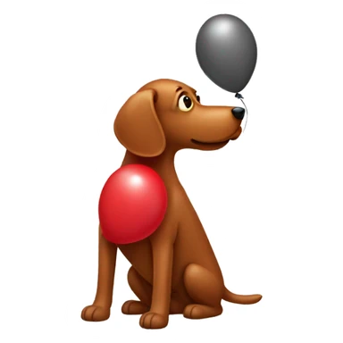 red balloon animal dog sticker