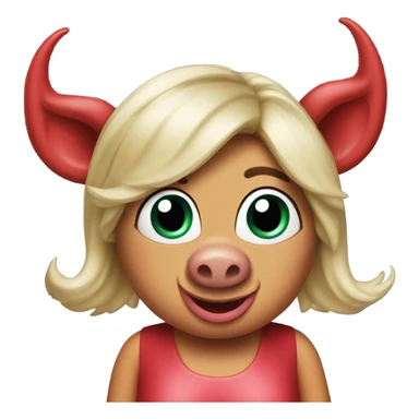 MISS PIGGY WITH DEVIL HORNS sticker