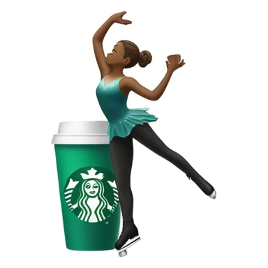 Figure skater drinking Starbucks sticker