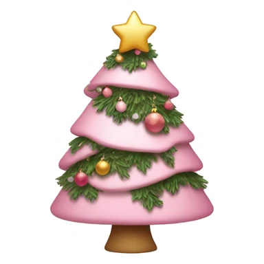 Light pink Christmas tree with decorations sticker