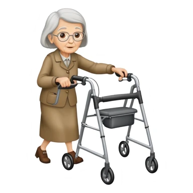 old women with walker but it has also a throttle grip sticker