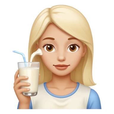 Woman with milk on face  sticker