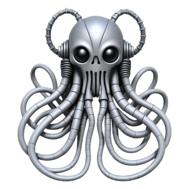 tangled black cables creating a dark biomechanical creature, Giger style sticker