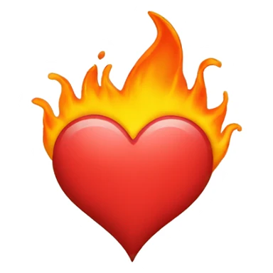 Heart with flame above  sticker