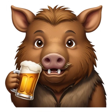 Кабан с пивом sticker