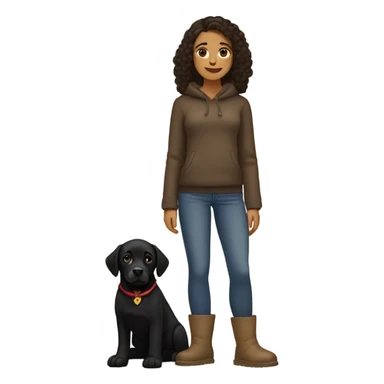 spanish brunette with Uggs and a pup black labrador sticker
