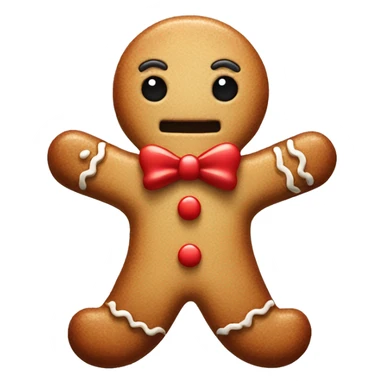 Gingerbread man with red bow and cute eyes sticker