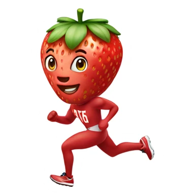 fit strawberry sprinting fast sticker