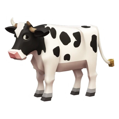 Minecraft cow with a gun and a  sticker