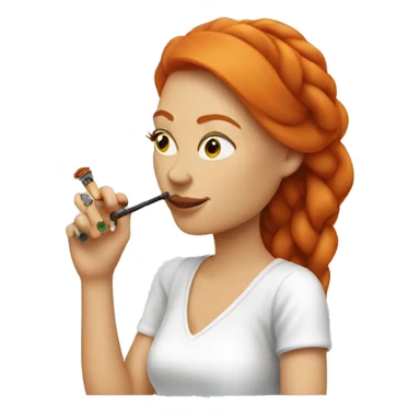 Women with ginger hair smoking hookah sticker