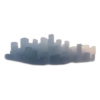 City on fog sticker