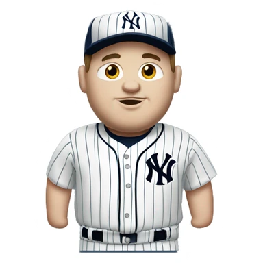 White chubby man with the jersey of the New York Yankees  sticker