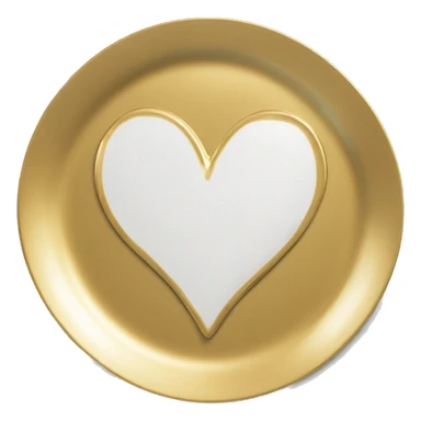 Realistic laying flat empty gold heart charger plate. sticker