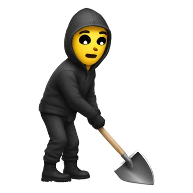 thief digging with shovel  sticker
