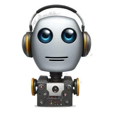robot listening to music sticker