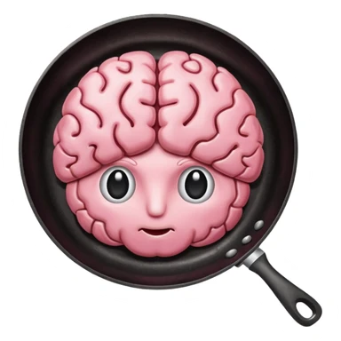 Brain in a frying pan sticker