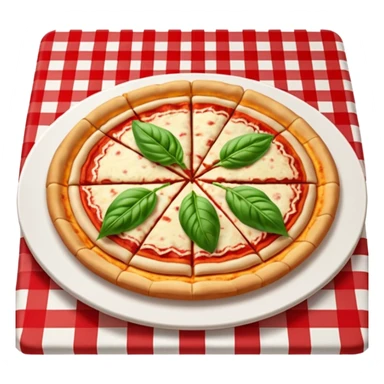 Margarita pizza on a Italian restaurant table sticker
