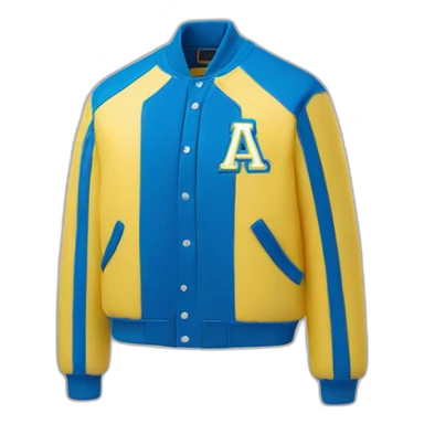 Varsity jacket ACES logo color blue sky and light yellow sticker