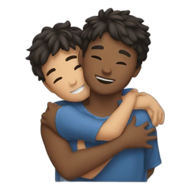 boy hug boy sticker