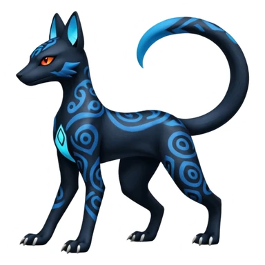 Salandit-Lucario-Bastet-Fakémon-hybrid-creature (full body)  sticker