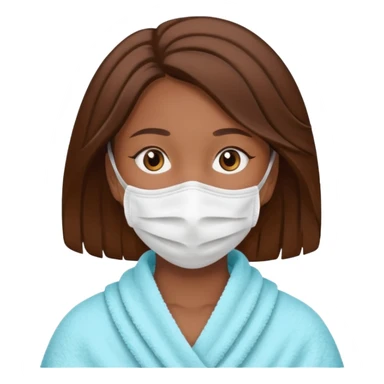 Muchacha castaña con mascarilla y toalla sticker