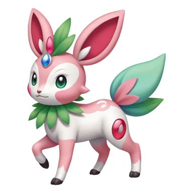 Meloetta-Shaymin-Sylveon-Pokémon-Fakémon-creature-fusion (full body) sticker
