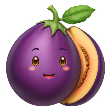 eggplant inside a peach sticker