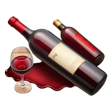 a wine bottle lying on its side rolling on the floor sticker