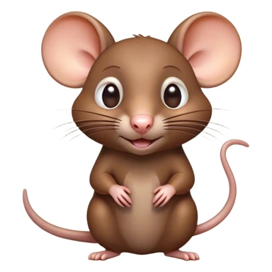 Cinematic Cute Brown Rat Portrait Emoji, Head tilted playfully and inquisitively, with a compact, nimble build and a glossy brown coat accentuated by a twitching nose and round, sparkling eyes full of curiosity, Simplified yet irresistibly adorable features, highly detailed, glowing with a warm, friendly glow, high shine, affectionate and clever, stylized with a touch of urban whimsy, soft glowing outline, capturing the essence of a mischievous yet loving rat that feels like it could dart out of the screen into your arms! sticker