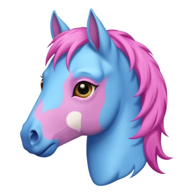  horse with and blue pink hair sticker